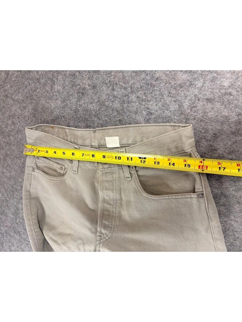 Vintage Levis 501 Jeans Mens 31x30 Beige Straight Leg Button Fly Denim Pants